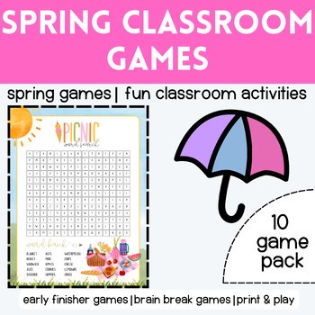 Spring Game Bundle | Printable Classroom Games & Activities for Kids