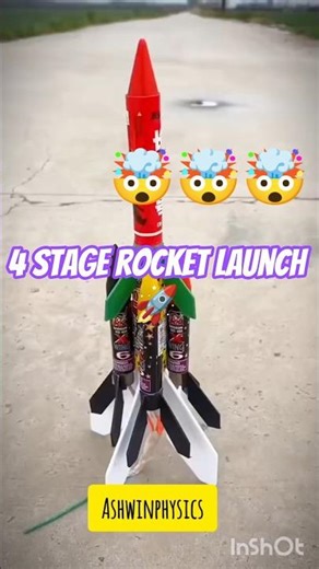 4 stage rocket launch test 🚀 #shorts #shortsphysics #rocket #rocketlaunch #physics #science
