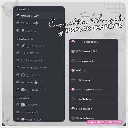Coquette Angel Discord Server Template | Pre-made Y2K Layout - Etsy