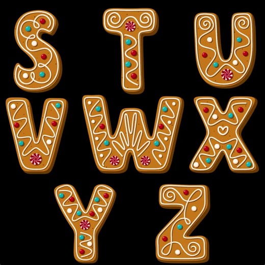 Gingerbread Font SVG PNG: Christmas Cookie Letters Alphabet (instant Download) - Etsy