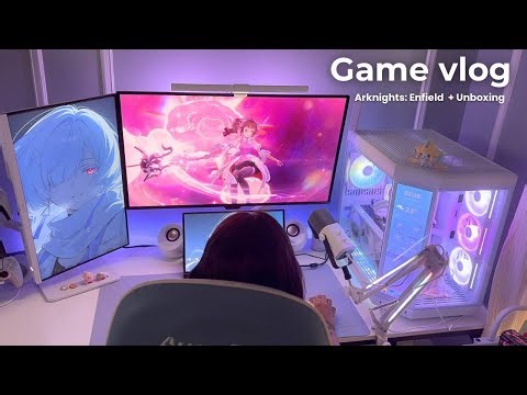 Game Vlog | Desk Update 🖥️🎀✨ + Arknights: Enfield First Impressions 🎮💭💗