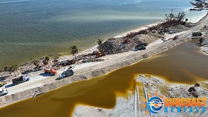 Major repairs are currently underway on the Sanibel Causeway. Crews are working at incredible speed around the clock to get the bridge up and running again as fast as possible. The causeway is scheduled to officially open to the public on October 21. Pictures & Video by Suncoast Aerials. For licensing please email info@SuncoastAerials.com #sanibelstrong | Suncoast Aerials