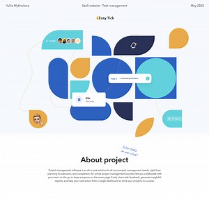 Easy Tick task management | Website design - Yuliia Mykhailova