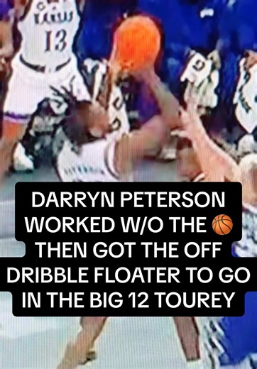 Darryn Peterson getting started late in the first half in the Big 12 Tourney quarterfinals in KC #nbadraft #collegebasketball #kansas #rockchalk #darrynpeterson
