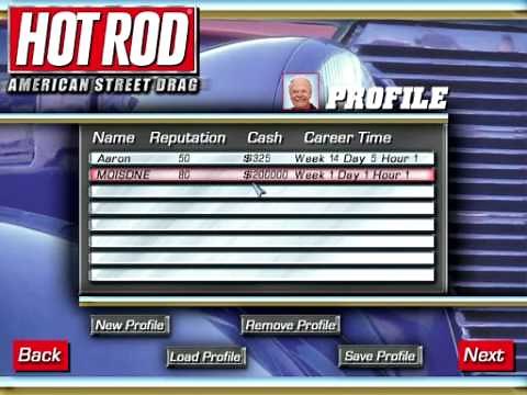 Hot Rod: American Street Drag profile cheat code