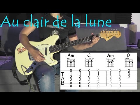 Tuto Guitare Au clair de la lune Tablature Facile !