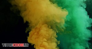 دانلود استوک فوتیج : دود زرد و سبز Yellow And Green Smoke – تایم کد