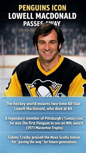 Penguins legend Lowell MacDonald remembered. A true pioneer of the franchise. 🏒🕊️