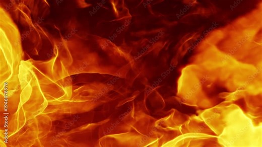 Realistic fire transition with powerful flame burst and burning heat effect