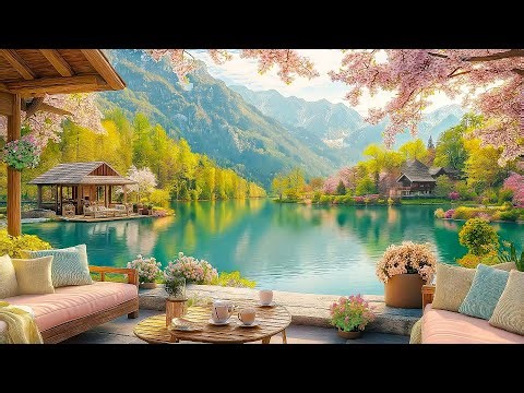 Spring Morning Lakeshore Ambience 🌅🎹 | Relaxing Piano Music - Meditation, Study & Stress Relief