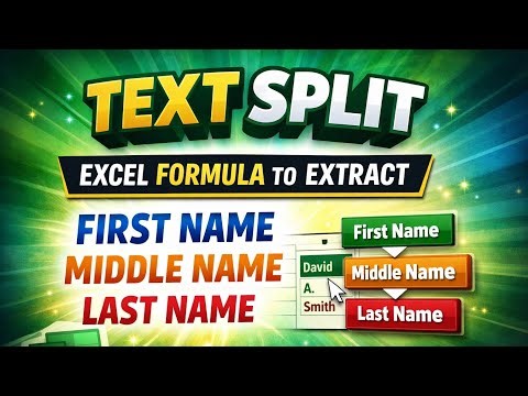 Excel TEXTSPLIT Formula | Extract First, Middle & Last Name in Seconds 🚀