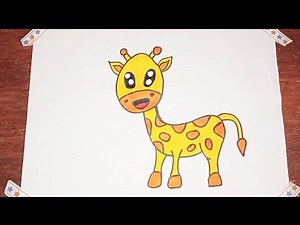 How to draw a giraffe|| tutorial for beginners|| step by step|| cute easy drawing.