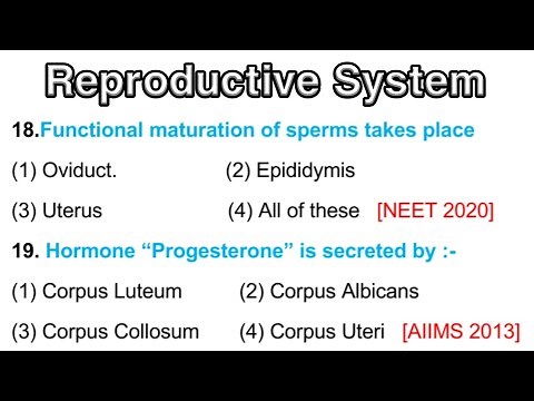 Reproductive system mcq || Developmental Biology