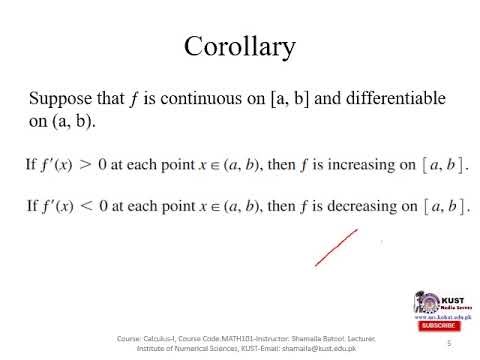 Calculus I Monotonic Functions