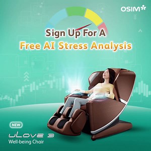 [GIVEAWAY] Will the person with the lowest stress score please stand up? Having little to no stress may be good, but even the least stressed Singaporean needs to keep stress in check! OSIM is looking to reward the person with the lowest stress score in our #DestressToWin contest! All you’ve got to do is sign up to experience a free 15-minute massage and measure your stress level for a chance to win a NEW uLove 3 Well-being Chair*! *T&Cs apply. #OSIMSG #uLove3 #WellBeingChair | OSIM