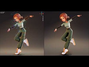 Rigged Stylized Girl In Dancer Costume - Blender
