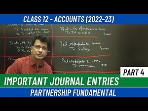 Partnership | Fundamentals #4 | Profit & Loss Appropriation Journal Entries | Accounts | Class 12