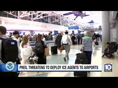 As long TSA lines continue, Trump proposes using ICE agents to help with airport security