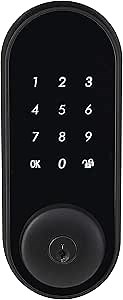 Amazon Basics Grade 2 Contemporary Electronic Touchscreen Keypad Deadbolt Door Lock, 6.64 x 2.68 in, Matte Black