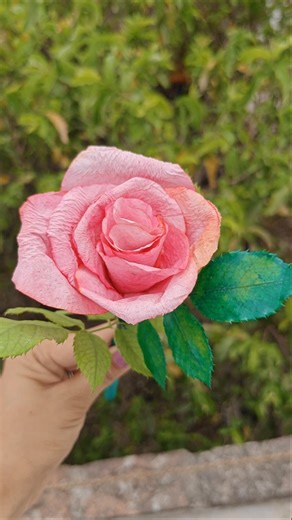 DIY🌹Rose with Tissue Paper | Easy Craft Ideas for Home Decor #diy #tissuepaperflower #shorts #craft