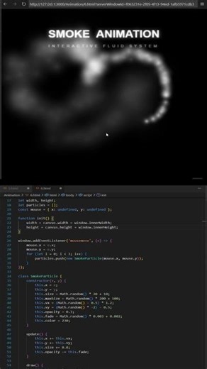 Smoke 💨🫯Animation using the Html css javascript code//#tutorial #coding #coder