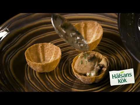 Recept: Krustader med stuvad svamp och Hälsans Kök® Sensational™ Fillet Pieces