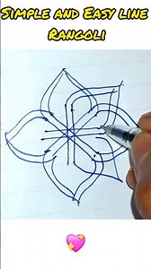 Simple and Easy line Rangoli💖