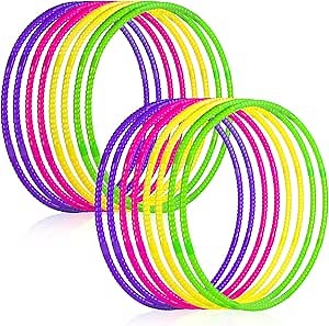 Exercise Hoops for Kids, 8 Pack Detachable & Size Adjustable Toy Color Hoop Rings for Outdoor Gymnastic Dog Agility Equipment Sports Party Games