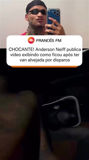 URGENTE! Anderson Neiff mostra vídeo do exato momento após atentado a tiros na van em SP 😱 O influenciador gravou logo depois dos disparos, relatou o desespero e disse que passa bem. Revoltante essa violência ou não? Comenta Reprodução: Anderson Neiff