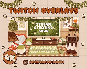 Frog Cottagecore Twitch Stream Package: 4K Animated Screens & Panels (digital Download) - Etsy