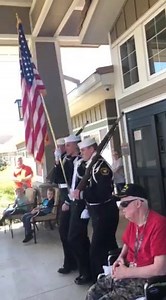Shasta Division Color Guard posting colors at the Veterans Home of California - Redding Saturday activity. | Shasta Division, United States Naval Sea Cadet Corps