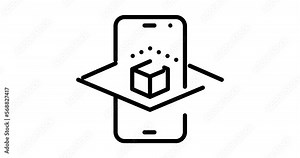 augmented reality animated outline icon set isolated on white background. augmented reality 4k video animation for web, mobile and ui design