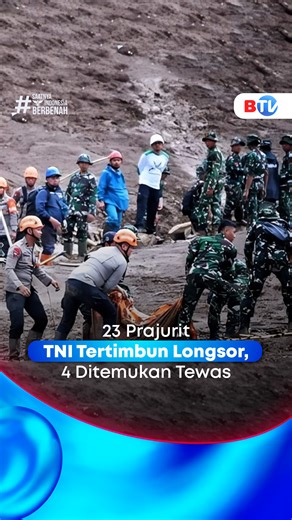 BTV on Instagram: "Sebanyak 23 prajurit TNI Marinir menjadi korban longsor besar di Desa Pasirlangu, Cisarua, Kabupaten Bandung Barat. Peristiwa yang terjadi pada Sabtu, (24/1/2026), akibat cuaca ekstrem ini menyebabkan empat orang ditemukan meninggal dunia, sementara proses pencarian korban lainnya masih terus berlangsung⁣ ⁣ Ikuti perkembangan berita terbaru lewat pantauan langsung hanya di BTV.⁣ ⁣ Jangan lupa scan ulang TV Digital / Set Top Box kamu:⁣ •⁠ ⁠44 UHF untuk Bandung⁣ •⁠ ⁠40 UHF untuk