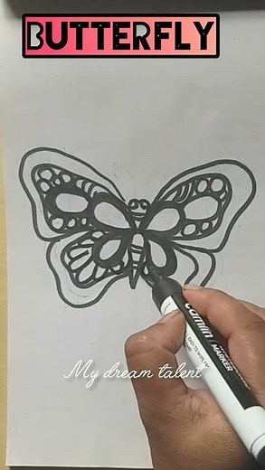Butterfly Drawing #ytshortsviral #butterflydrawing #drawingtutorial