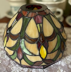 Vintage Tiffany Style Stained Glass Lampshade – 5.5” Abstract Floral Shade – Small Replacement Lamp Shade, Eclectic Lighting Decor - Etsy