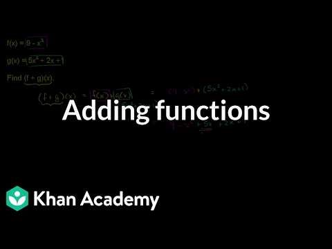 Adding functions | Grade 11 | Math | NCERT | Khan Academy (IN accent)