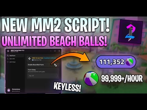 [NEW] MM2 AUTO FARM SCRIPT! 🌴 Beach Ball Dupe + 99.9K/SEC (No Key!) l Script in description!