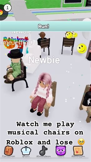 Watch me play musical chairs on Roblox and lose 🥹 #roblox #musicalchairs #feather #gamer #speedsong