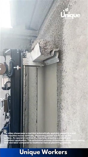 Automated Plastering: Wall Coating Machine in Action
