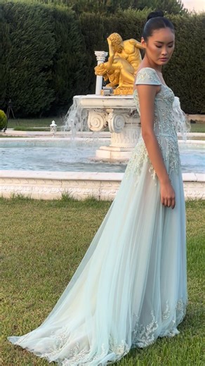 ALEEN SABBAGH on Instagram: "Introducing Look 22 from Aleen Sabbagh FW25 Collection — Featuring a fully beaded corset and a soft flutter sleeves from the shoulders."