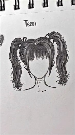 ✏️✨ Hair Drawing Tutorial ( Child, Teen, Adult) ✨ #drawing #art #shortvideo #howtodraw #anime