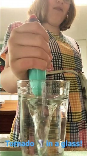 Tornado in a glass science experiment for kids ￼
