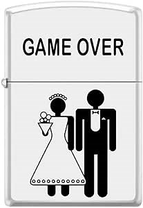Zippo Lighter-Game Over White Matte Windproof Lighter #Z5439