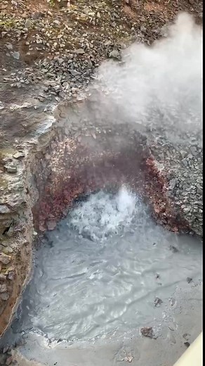 Geothermal Water Bubbling from Earth Exploration