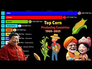 🚜 Global Corn Production By Top 12 Countries From 1960 To 2025!