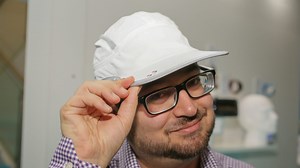 Behold, the heart-rate sensing LifeBeam Smart Hat (heads-on)