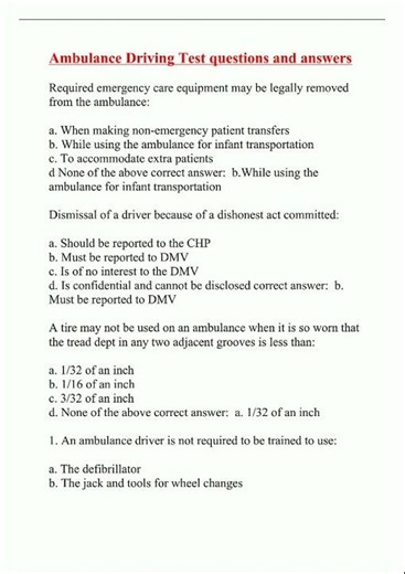 Latest Ambulance Driving Test questions and answers99 video