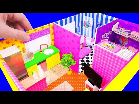 DIY Miniature 4-Room House in a Shoe box