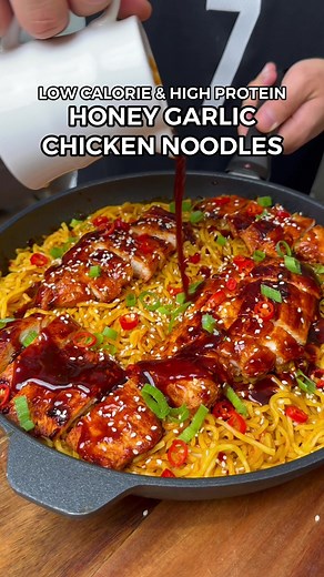 Healthy High Protein Honey Garlic Chicken Noodles Recipe