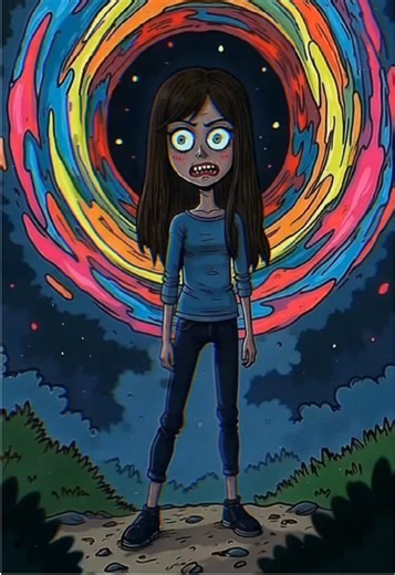 This girl never returned to her body after taking this at a festival #storytime #trippy #animation #usa #fyp